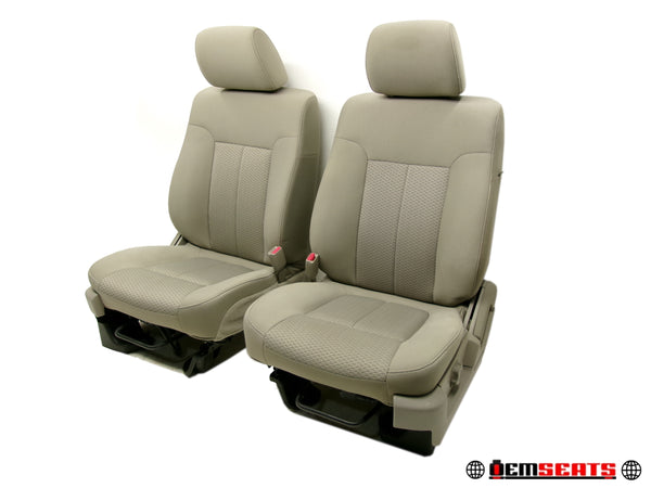 2009 - 2014 Ford F150 Seats OEM Stone Cloth XL Manual #0631