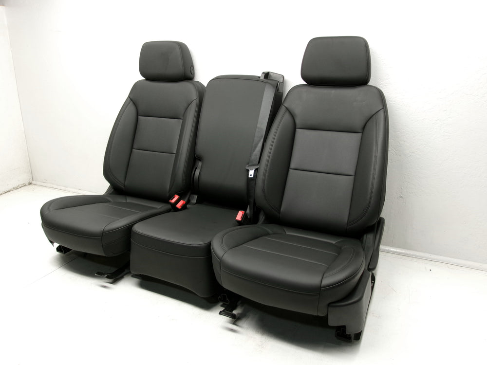2019 - 2024 GMC Sierra Chevy Silverado Seats Black Vinyl 40/20/40 Split Bench #0624 | Picture # 3 | OEM Seats