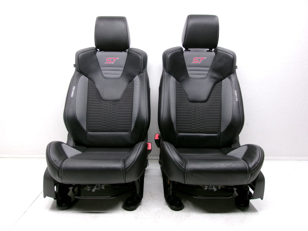 2012 - 2018 Ford Focus ST Recaro Seats MK3 Black Leather & Gray ST2 #1267 | Picture # 3 | OEM Seats