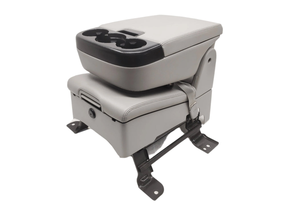 2007 - 2013 Sierra Silverado Jump Seat Console, Gray Leather, w/ Storage #1464 | Picture # 1 | OEM Seats
