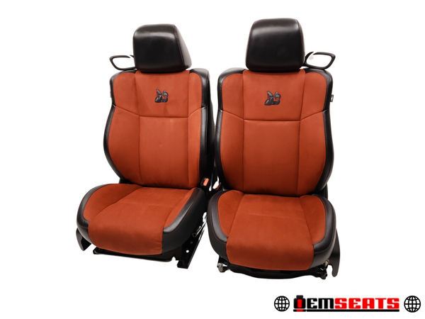 2011 - 2023 Dodge Challenger Scat Pack Seats, Black & Red Suede #653i