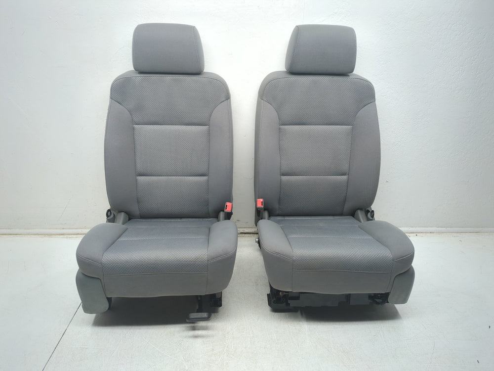 2014 - 2019 GMC Sierra Chevy Silverado Front Seats, Gray Cloth Powered #1335 | Picture # 3 | OEM Seats