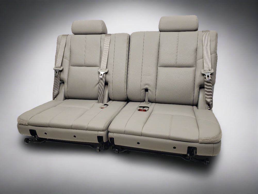2007 - 2014 GMC Yukon Chevy Suburban Tahoe 3rd Row Seats Gray Leather #1304 | Picture # 3 | OEM Seats