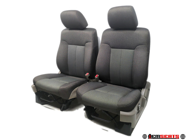 2009 - 2014 Ford F150 Seats, OEM Black Stone Cloth, XL Manual #1313