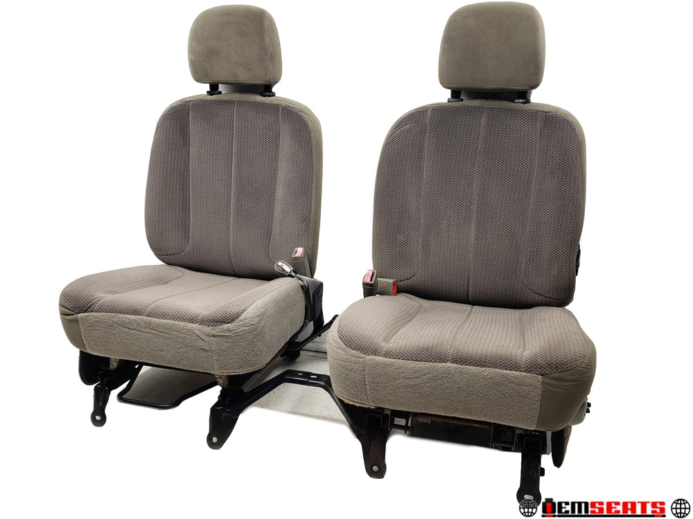 2002 - 2008 Dodge Ram Front Seats, Tan Cloth Power, 3rd Gen #1323 | Picture # 1 | OEM Seats