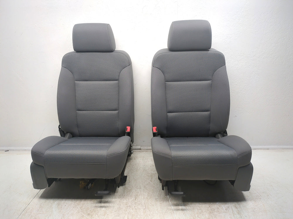 2014 - 2019 GMC Sierra Chevy Silverado Front Seats, Gray Cloth Manual #1331 | Picture # 3 | OEM Seats