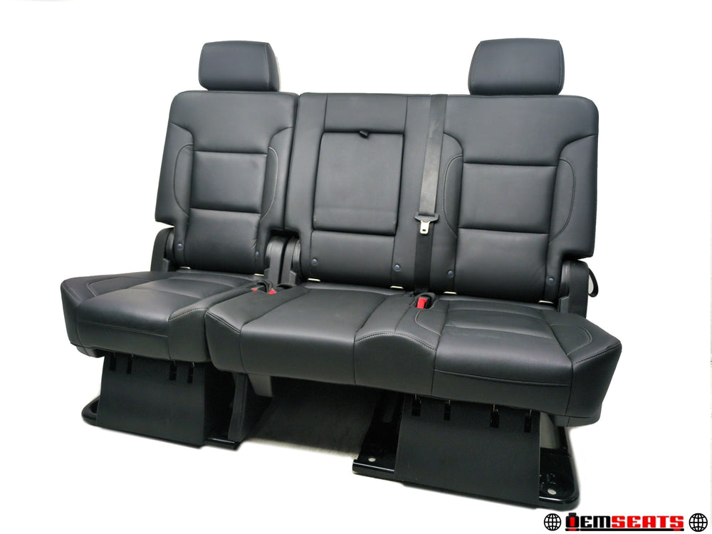 2015 - 2020 Chevy Suburban Yukon XL 2nd Row Bench Seat, Black Leather #1487 | Picture # 1 | OEM Seats