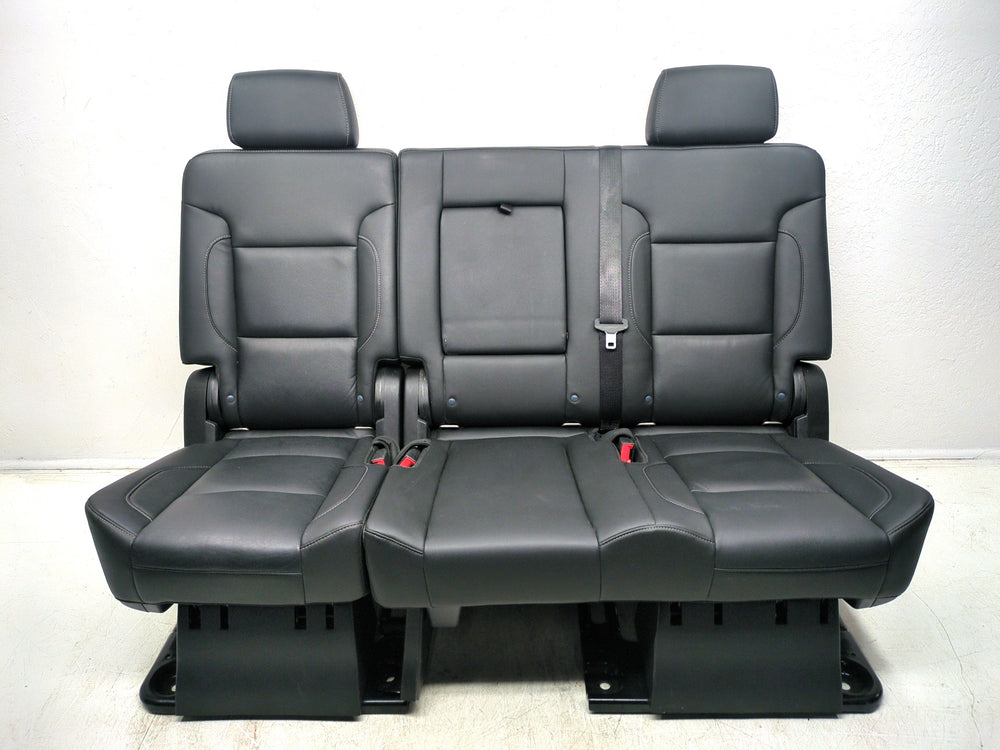 2015 - 2020 Chevy Suburban Yukon XL 2nd Row Bench Seat, Black Leather #1487 | Picture # 3 | OEM Seats
