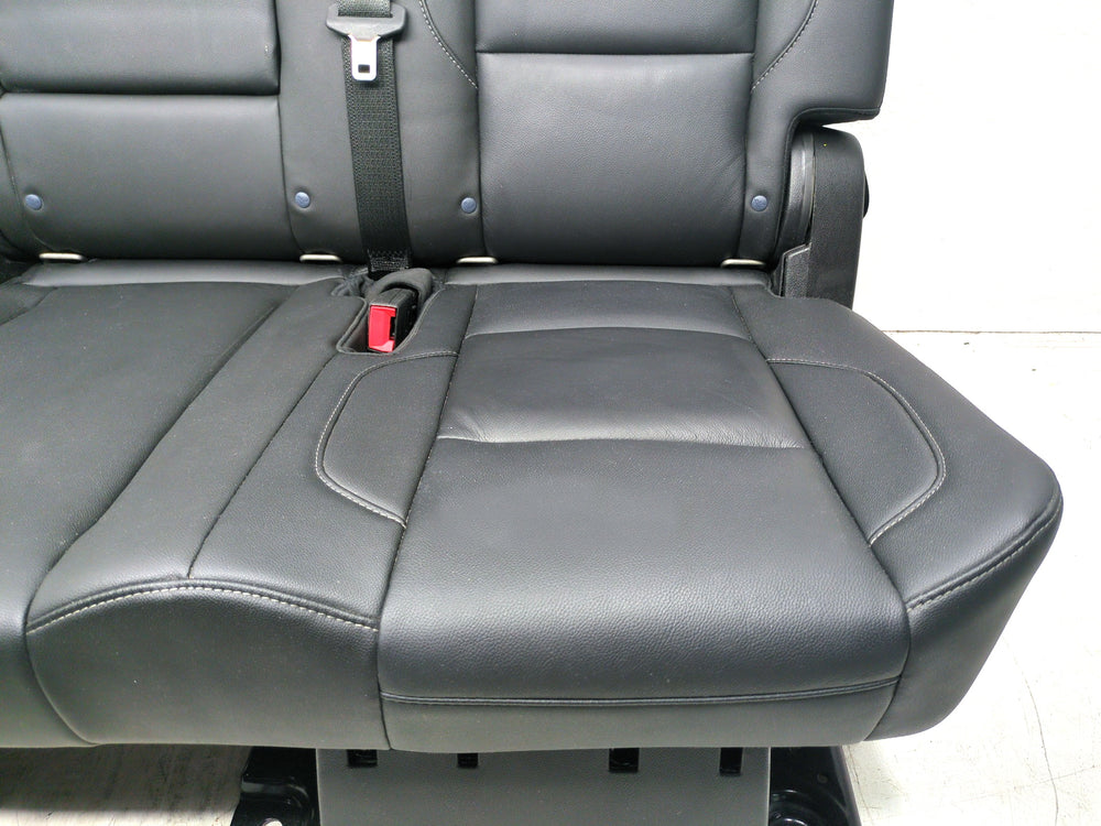 2015 - 2020 Chevy Suburban Yukon XL 2nd Row Bench Seat, Black Leather #1487 | Picture # 7 | OEM Seats