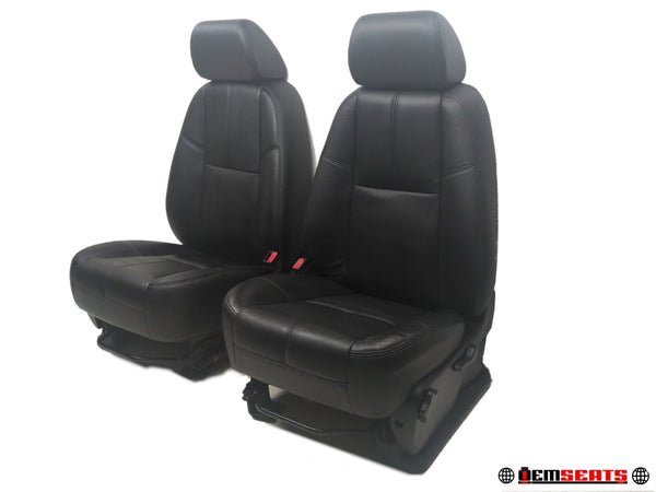 2007 - 2013 Sierra Silverado Seats, Black Leather, Front, Manual #1482