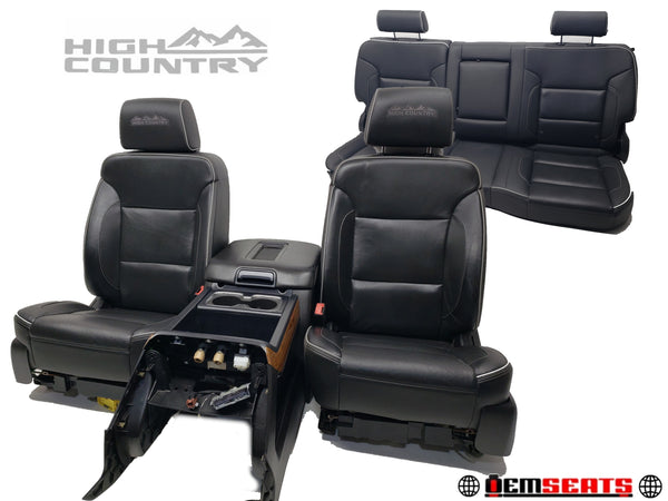 2014 - 2019 Silverado High Country Seats, Crew Cab, Black Leather #1478