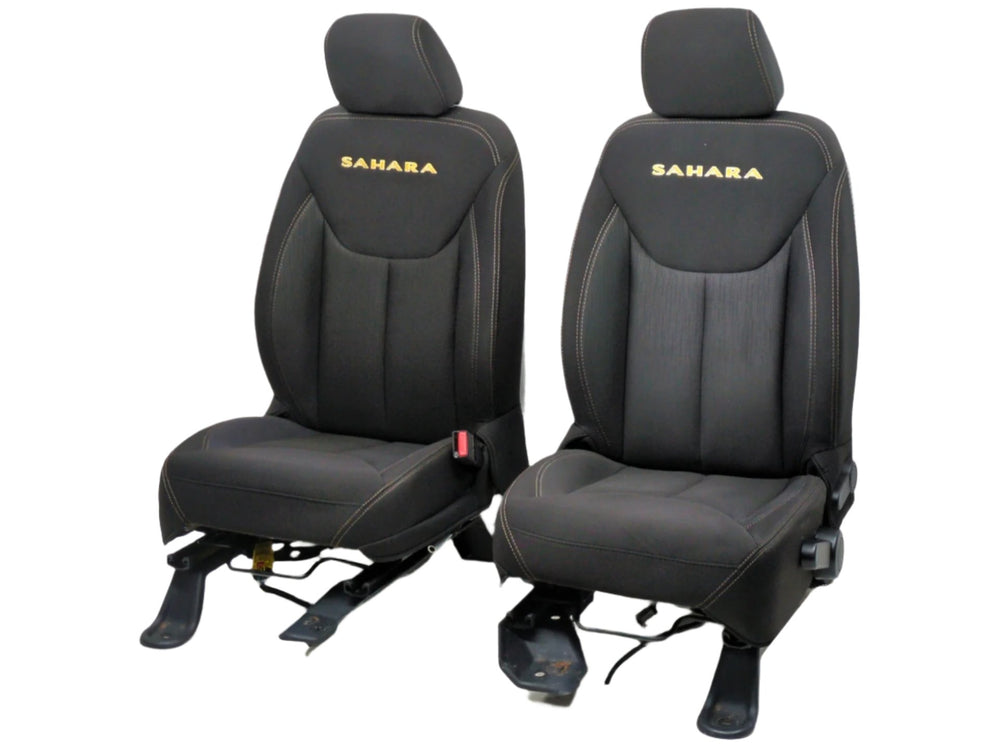 2007 - 2018 Jeep Wrangler Seats, Heated Black Cloth Sahara Unlimited JK #1808 | Picture # 1 | OEM Seats