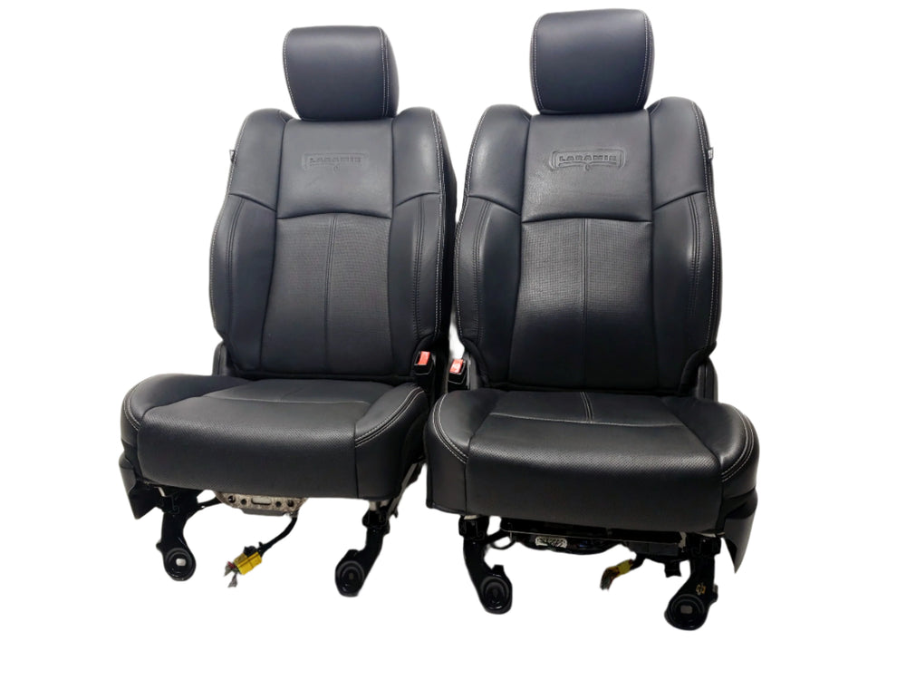 2009 - 2018 Dodge Ram Laramie Seats, Front, Cooled Black Leather, 4th Gen #1643 | Picture # 1 | OEM Seats