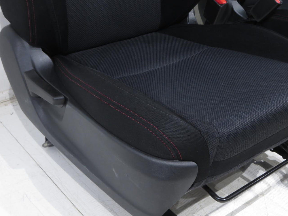 2015 - 2021 Subaru WRX Seats, Black Cloth Red Stitching, #7354i | Picture # 7 | OEM Seats