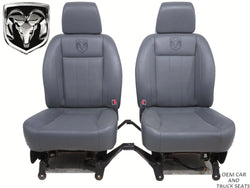 Gray Leather 2009 Dodge Ram Bucket Seats