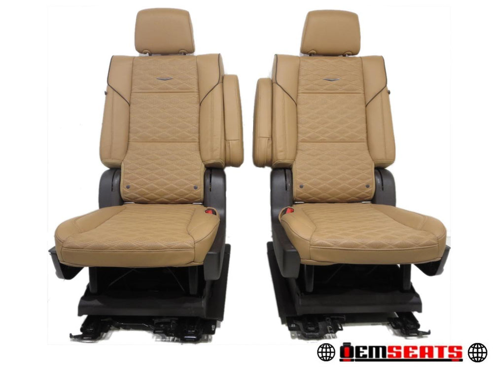 2021 - 2024 Brandy Leather Cadillac Escalade 2nd Row Bucket Seats #421i | Picture # 1 | OEM Seats