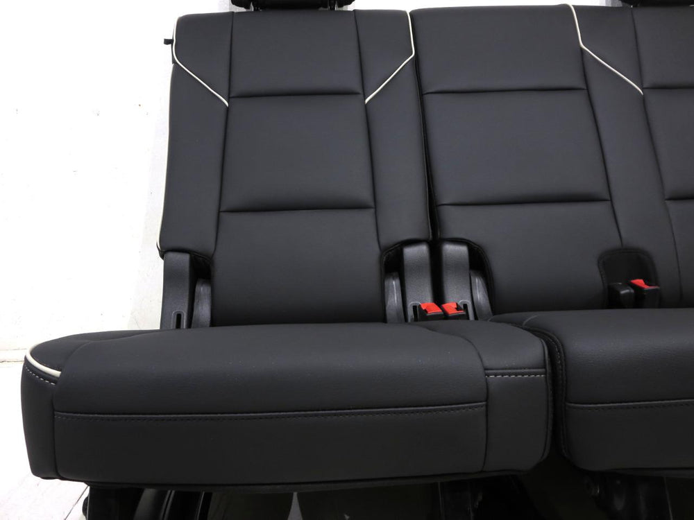 2021 - 2024 Cadillac Escalade 3rd Row Seat Black Leather White Piping #491i | Picture # 5 | OEM Seats