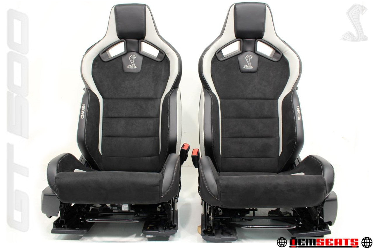 2020 - 2022 Ford GT500 Mustang Recaro Seats Black Leather Super Snake #2488