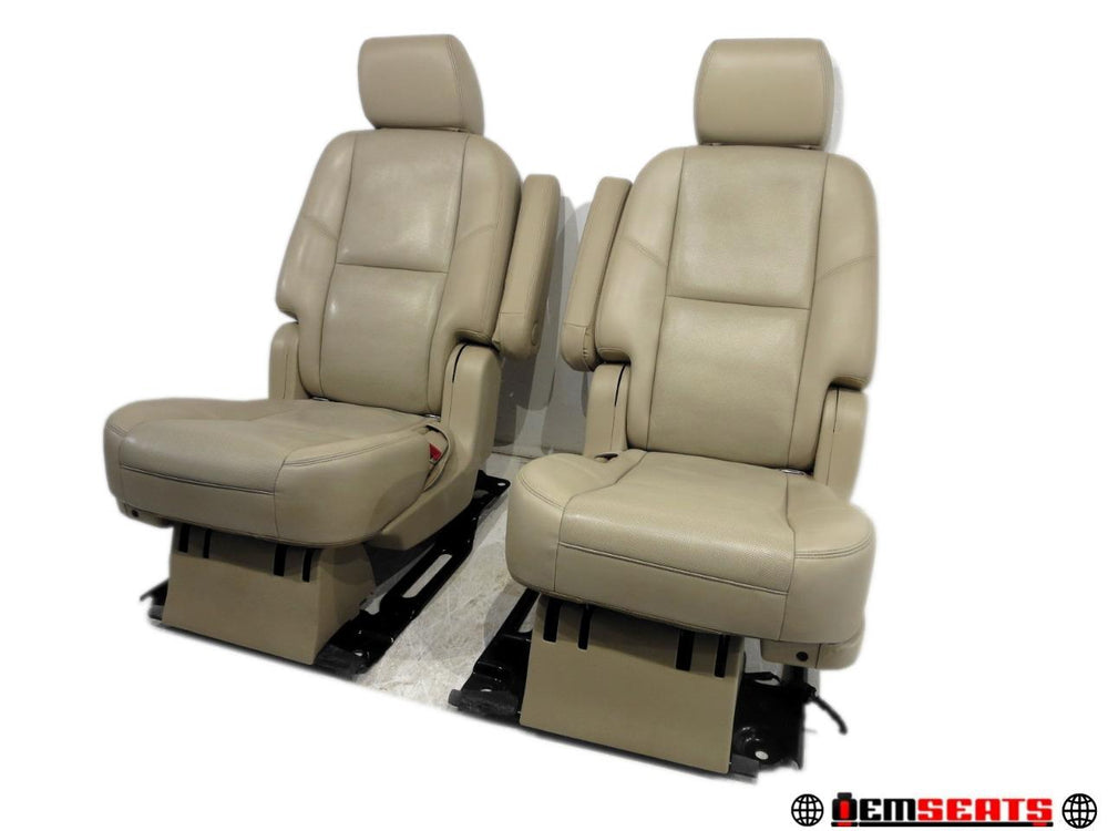 2007 - 2014 Chevy Tahoe Cadillac Escalade Rear Bucket Seats Tan Leather #566i | Picture # 1 | OEM Seats