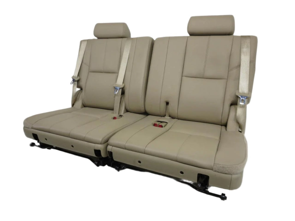 2007 - 2014 Chevy Tahoe GMC Yukon 3rd Row Seat, Tan Leather, #593I | Picture # 1 | OEM Seats