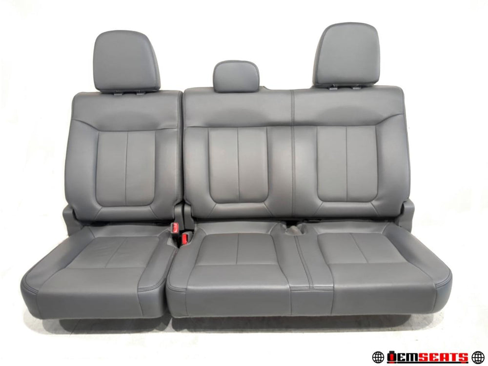 2009 - 2014 Ford F150 Rear Seat, Crew Cab Gray Leather #634i | Picture # 1 | OEM Seats