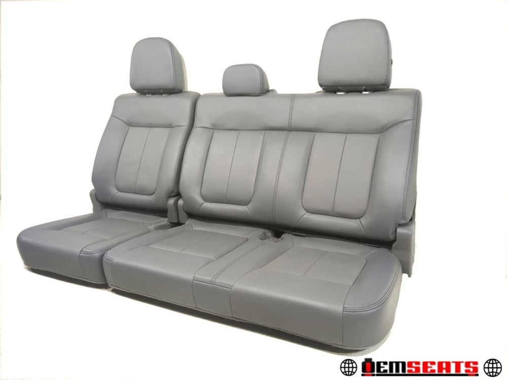 2009 - 2014 Ford F150 Rear Seat, Crew Cab Gray Leather #635i | Picture # 1 | OEM Seats
