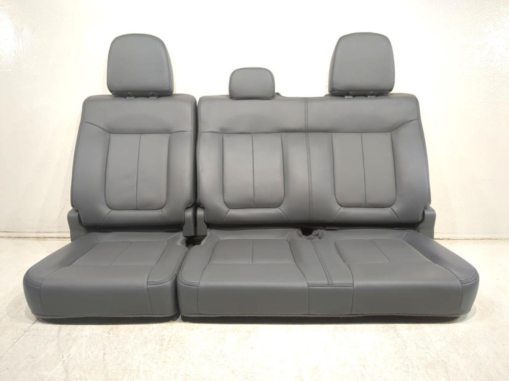2009 - 2014 Ford F150 Rear Seat, Crew Cab Gray Leather #635i | Picture # 7 | OEM Seats