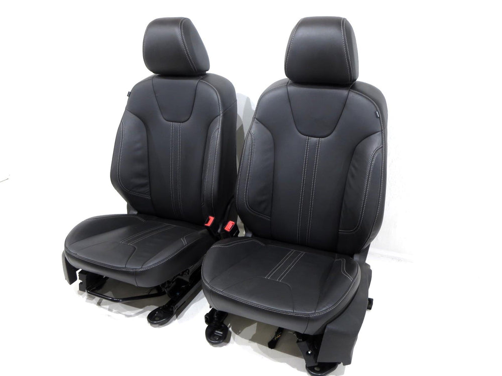 2011 - 2018 Ford Focus Front Seats Black Leather with White Stitching #9971k | Picture # 1 | OEM Seats
