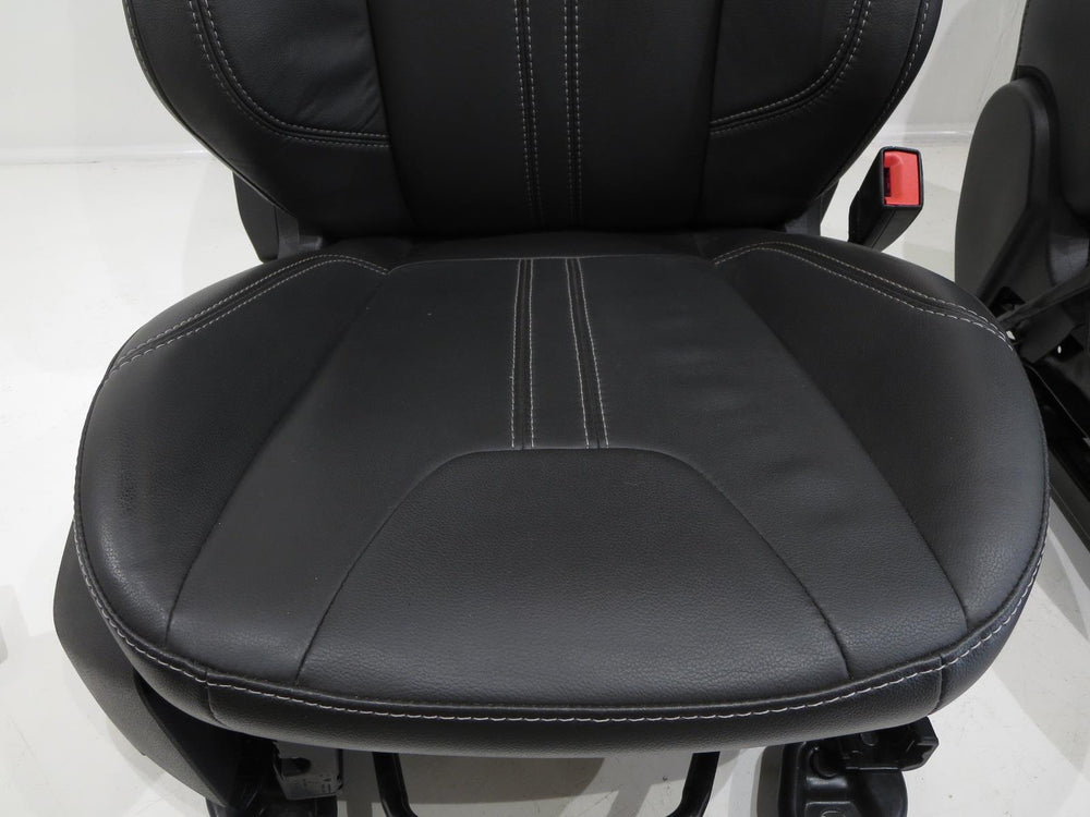 2011 - 2018 Ford Focus Front Seats Black Leather with White Stitching #9971k | Picture # 4 | OEM Seats