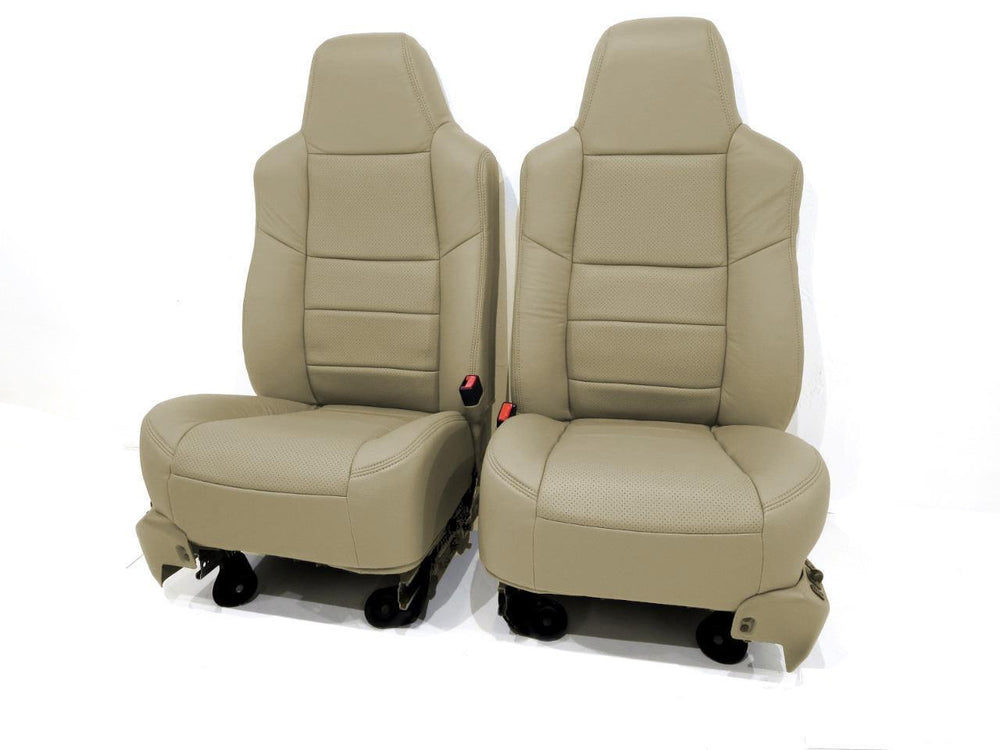 2003 - 2007 Air Conditioned Ford Super Duty F250 Tan Leather Seats #006a | Picture # 1 | OEM Seats