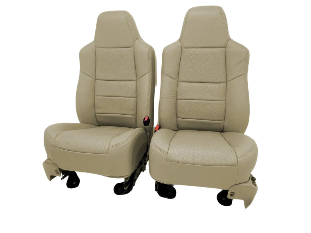2003 - 2007 Air Conditioned Ford Super Duty F250 Tan Leather Seats #006a | Picture # 1 | OEM Seats