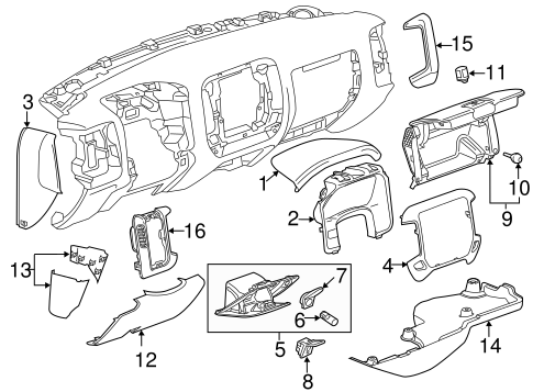 GM Parts Digram For Dashboard 