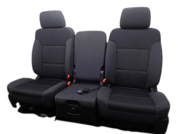 Ebony set of front seats for a Chevy Silverado