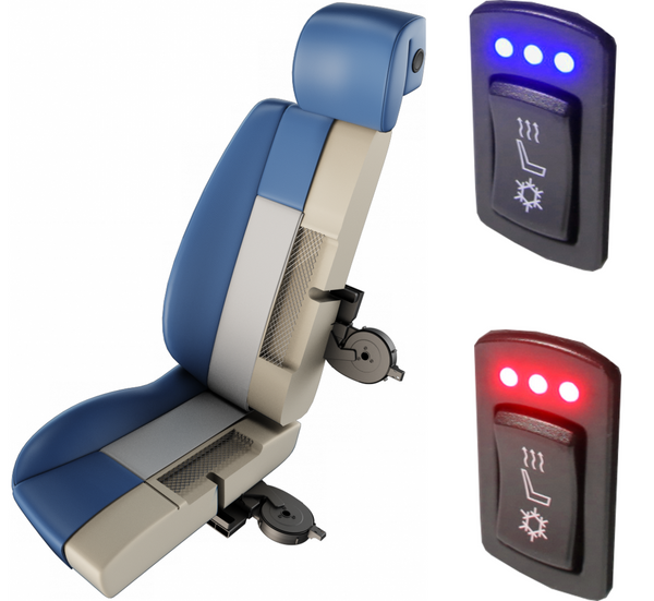 cross section of a cooled seat with components