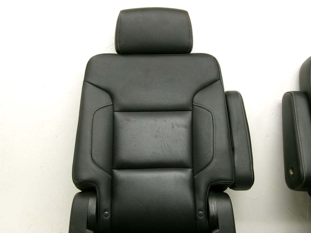 2015 - 2020 Yukon XL Chevy Suburban 2nd Row Bucket Rear Seats Black Leather #0626 | Picture # 5 | OEM Seats