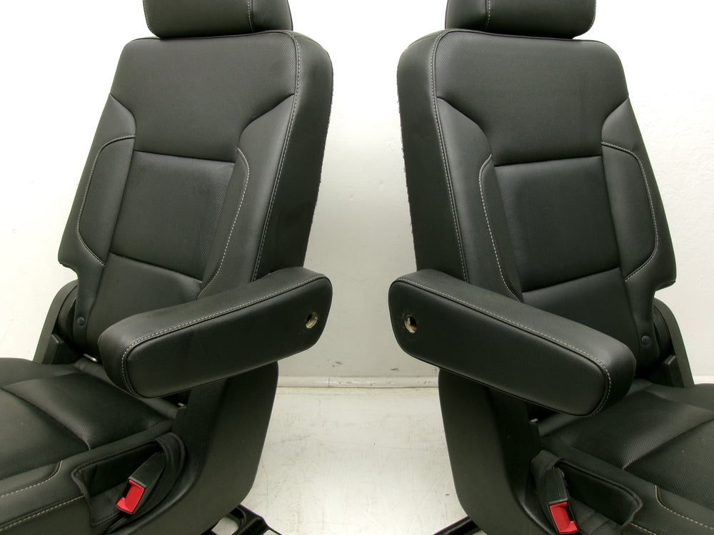 2015 - 2020 Yukon XL Chevy Suburban 2nd Row Bucket Rear Seats Black Leather #0626 | Picture # 11 | OEM Seats