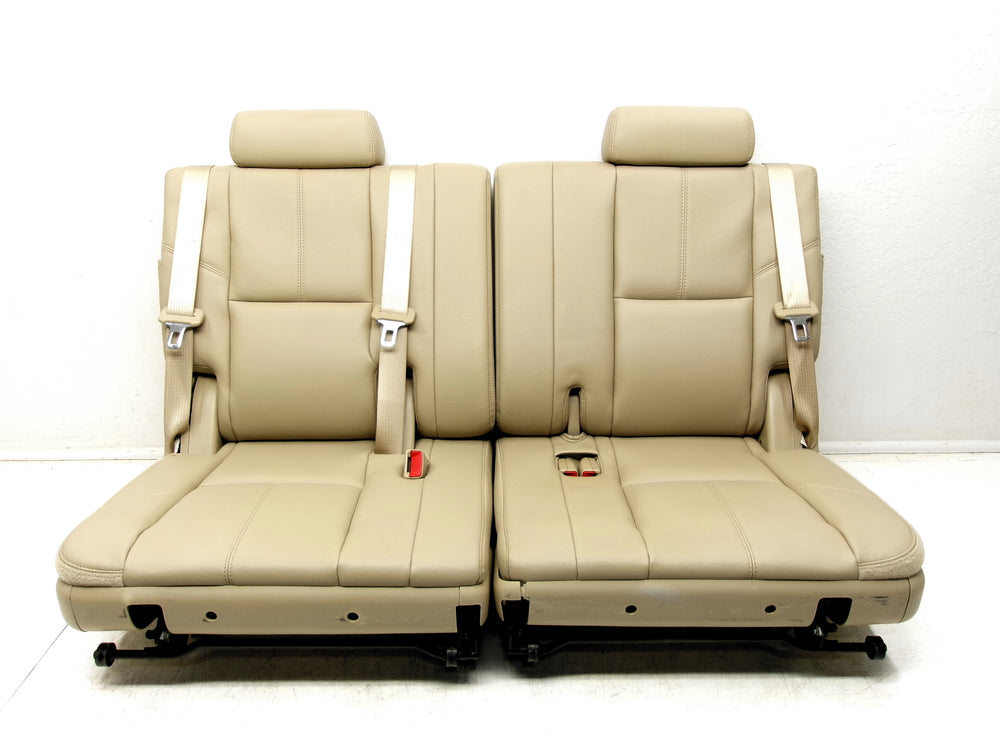 2007 - 2014 GMC Yukon Chevy Suburban Tahoe 3rd Row Seats Tan Leather #0627 | Picture # 3 | OEM Seats