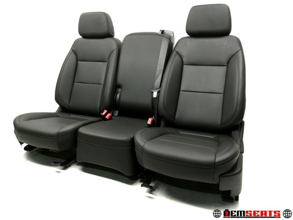 2019 - 2024 GMC Sierra Chevy Silverado Seats Black Vinyl 40/20/40 Split Bench #0624