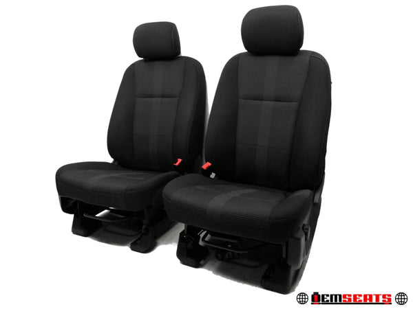 2015 - 2020 Ford Super Duty & F150 Seats Black Cloth XL #0289