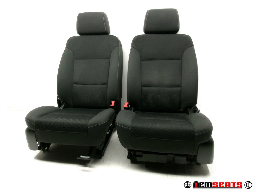 2014 - 2019 GMC Sierra Chevy Silverado Seats, Black Cloth Powered #0286 | Picture # 1 | OEM Seats