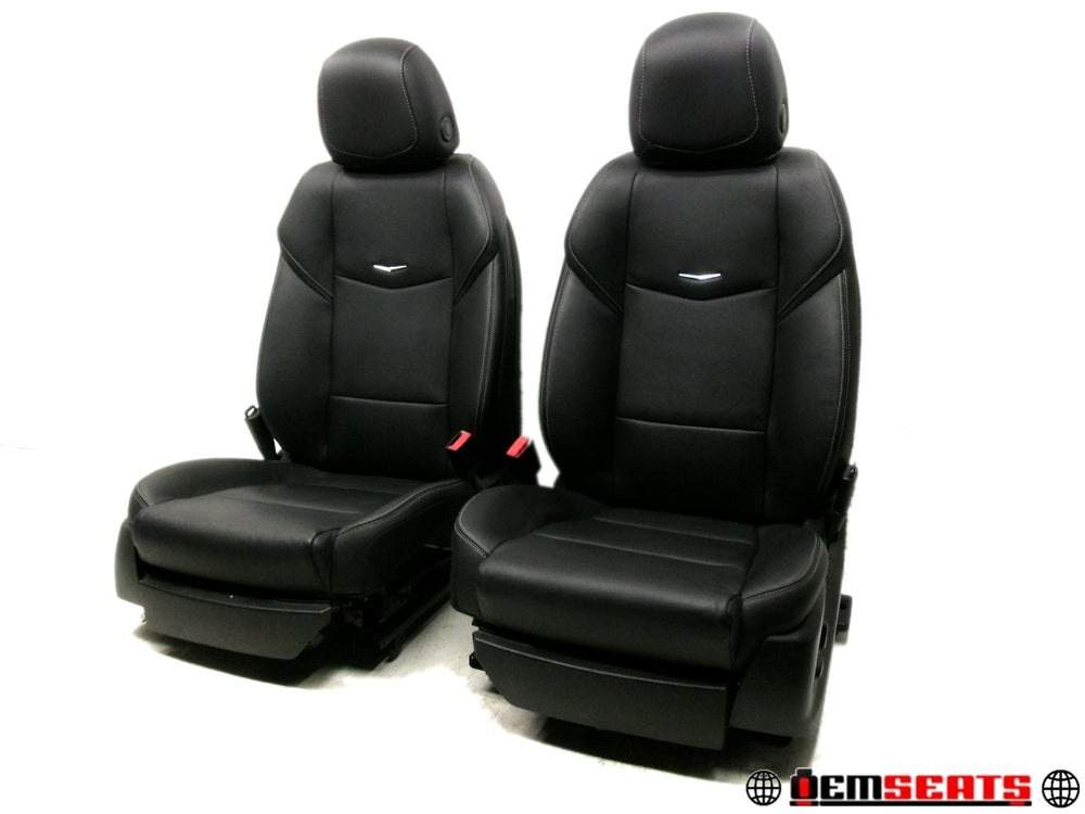 2013 - 2018 Cadillac ATS Seats Sedan Black Leather Heated #1299 | Picture # 1 | OEM Seats