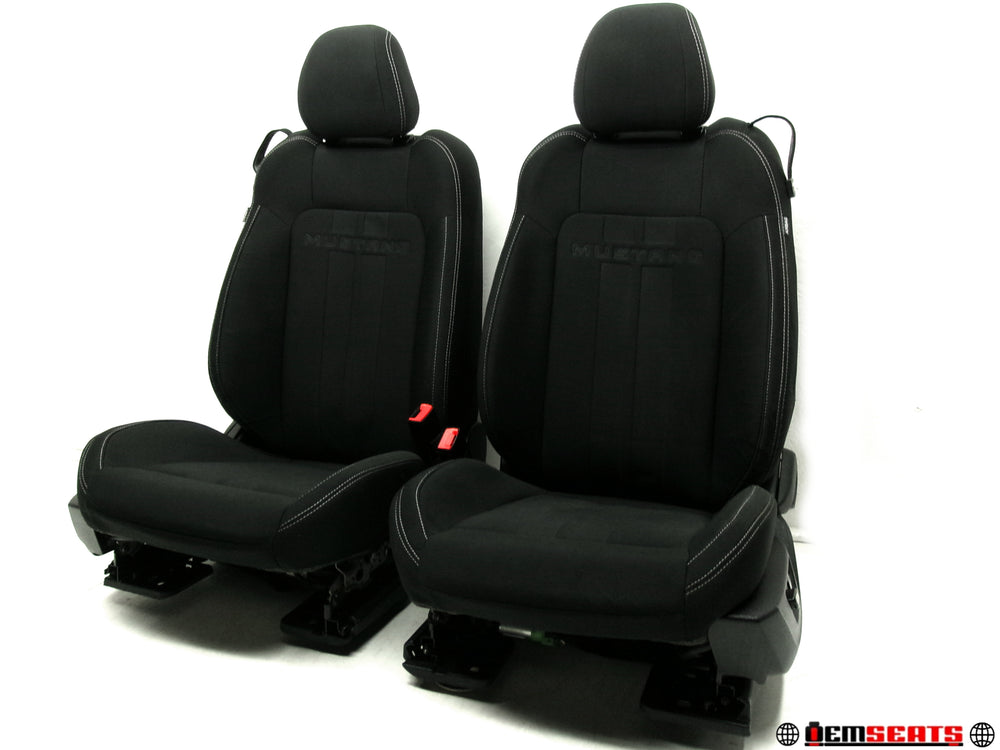 2015 - 2023 Ford Mustang Seats, Coupe, Black Cloth Powered #1262 | Picture # 1 | OEM Seats