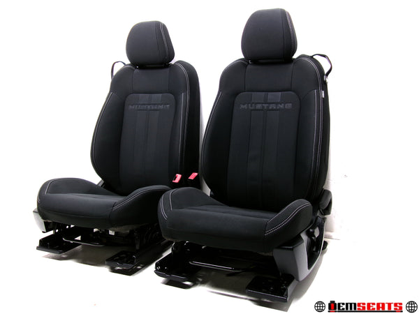 2015 - 2023 Ford Mustang Seats Coupe Black Cloth Manual #1263