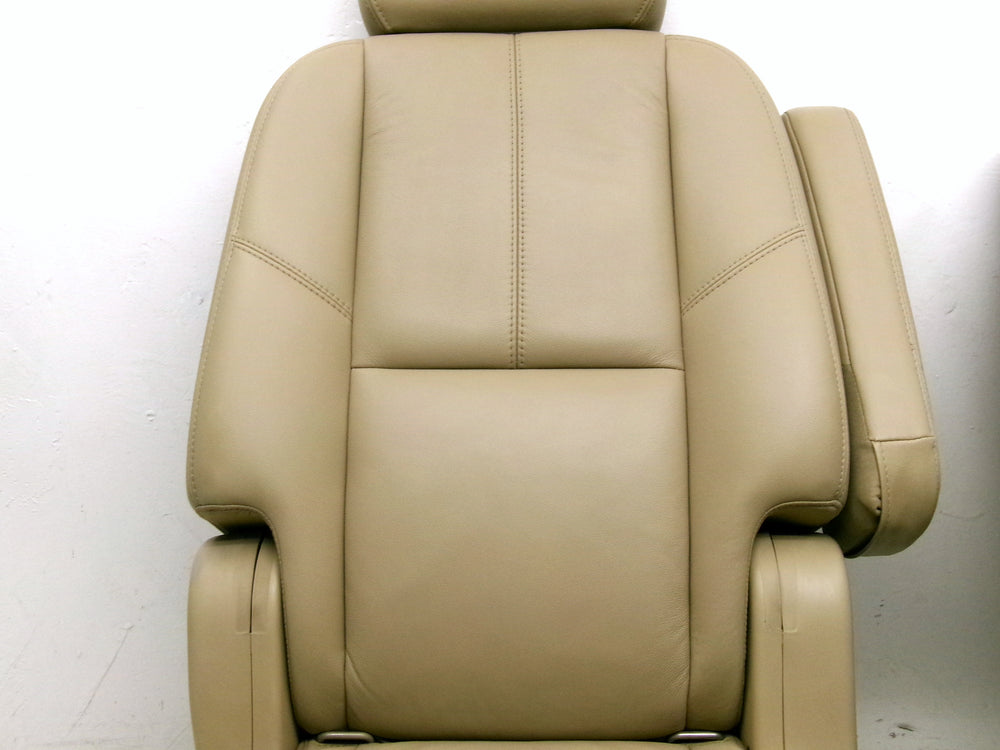 2007 - 2014 GMC Yukon Chevy Tahoe Rear Bucket Seats Tan Leather Manual #1265 | Picture # 4 | OEM Seats