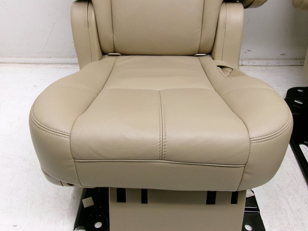 2007 - 2014 GMC Yukon Chevy Tahoe Rear Bucket Seats Tan Leather Manual #1265 | Picture # 6 | OEM Seats