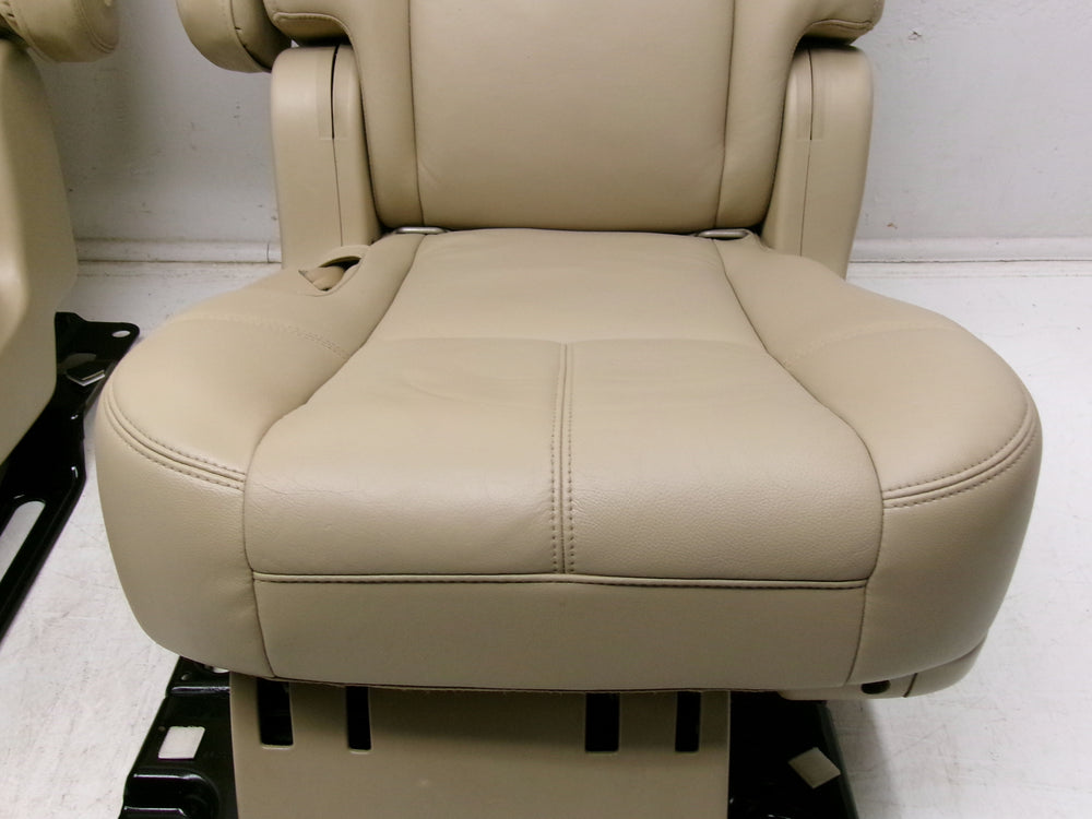 2007 - 2014 GMC Yukon Chevy Tahoe Rear Bucket Seats Tan Leather Manual #1265 | Picture # 7 | OEM Seats