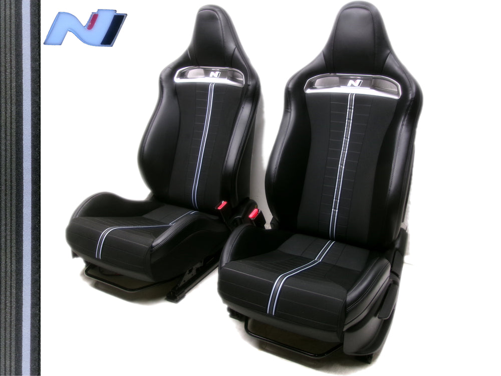2019 - 2022 Hyundai Veloster N Seats Black Leather & Cloth N Light #1273 | Picture # 1 | OEM Seats
