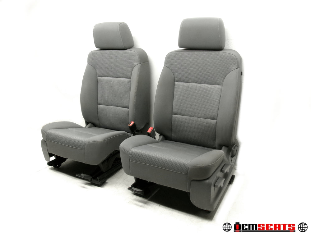 2014 - 2020 GMC Sierra Chevy Silverado Seats Gray Cloth Manual #1275 | Picture # 1 | OEM Seats
