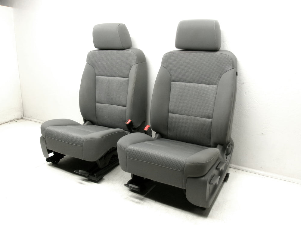 2014 - 2020 GMC Sierra Chevy Silverado Seats Gray Cloth Manual #1275 | Picture # 3 | OEM Seats