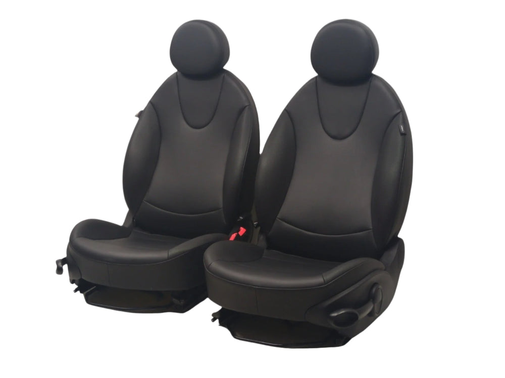2007 - 2013 Mini Cooper Black Leatherette Seats, R55 R56 R57, Manual #1025 | Picture # 1 | OEM Seats
